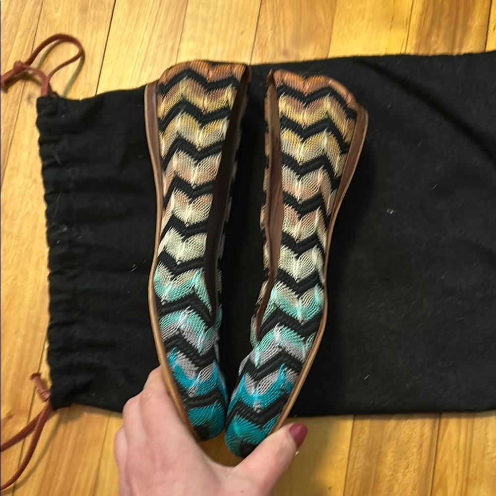 Missoni Blue and Black Chevron Flats - Picture 3 of 6